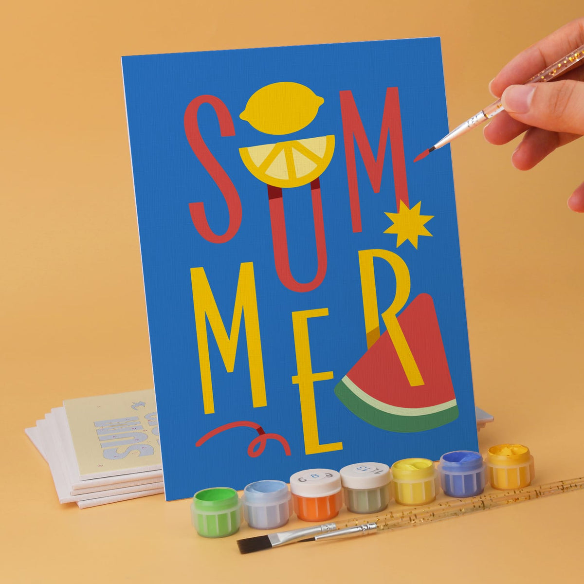 Mini Paint by Numbers Kit - Endless Summer ｜6 Canvas Panels