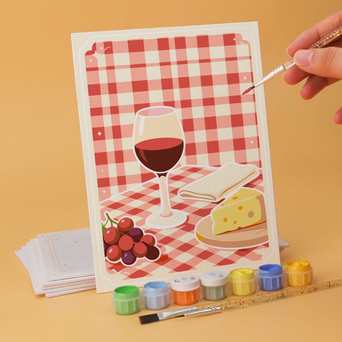 Mini Paint by Numbers Kit - Sip & Chill ｜6 Canvas Panels