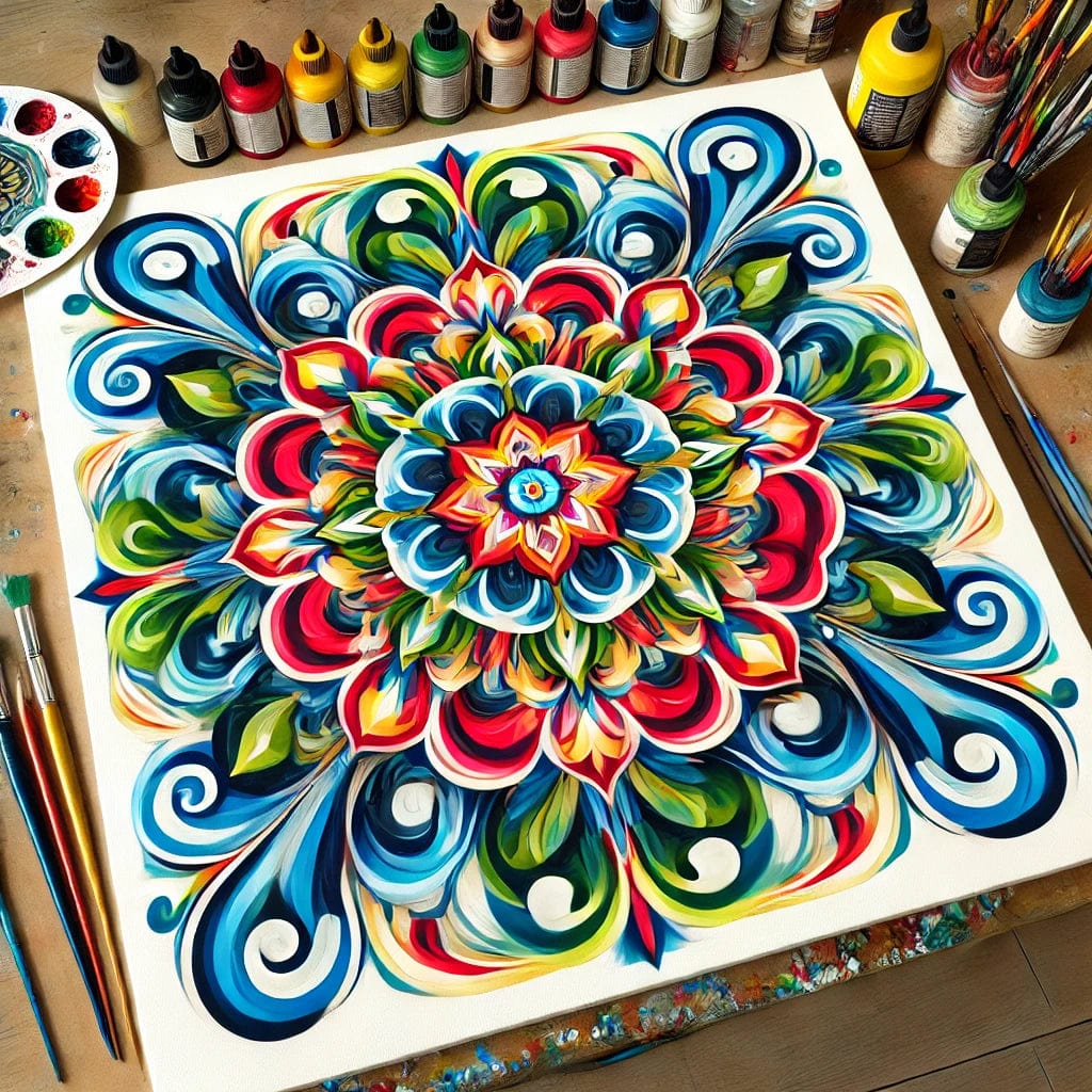 "Serenity Mandalas" Series by ColourMost™ #21 | Original Paint by Numbers (16"x16" / 40x40cm)