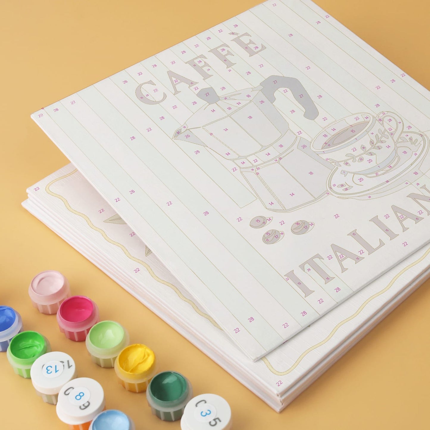 Mini Paint by Numbers Kit - La Dolce Vita ｜6 Canvas Panels