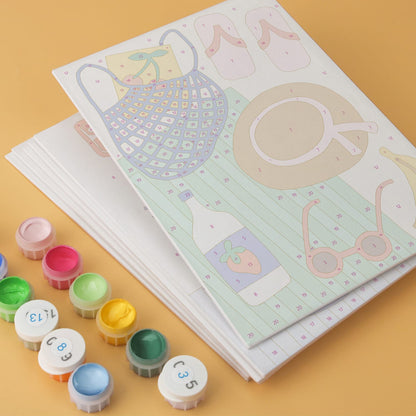 Mini Paint by Numbers Kit - Fruit & Fun ｜6 Canvas Panels