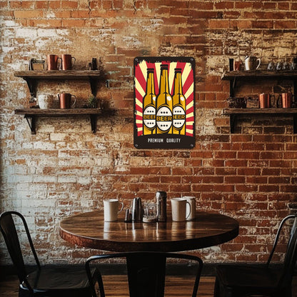ColourMost™ Metal Bar/Posters Art Paint By Numbers- Premium Beer Trio #2 (20x30cm /7.8"x11.8"）