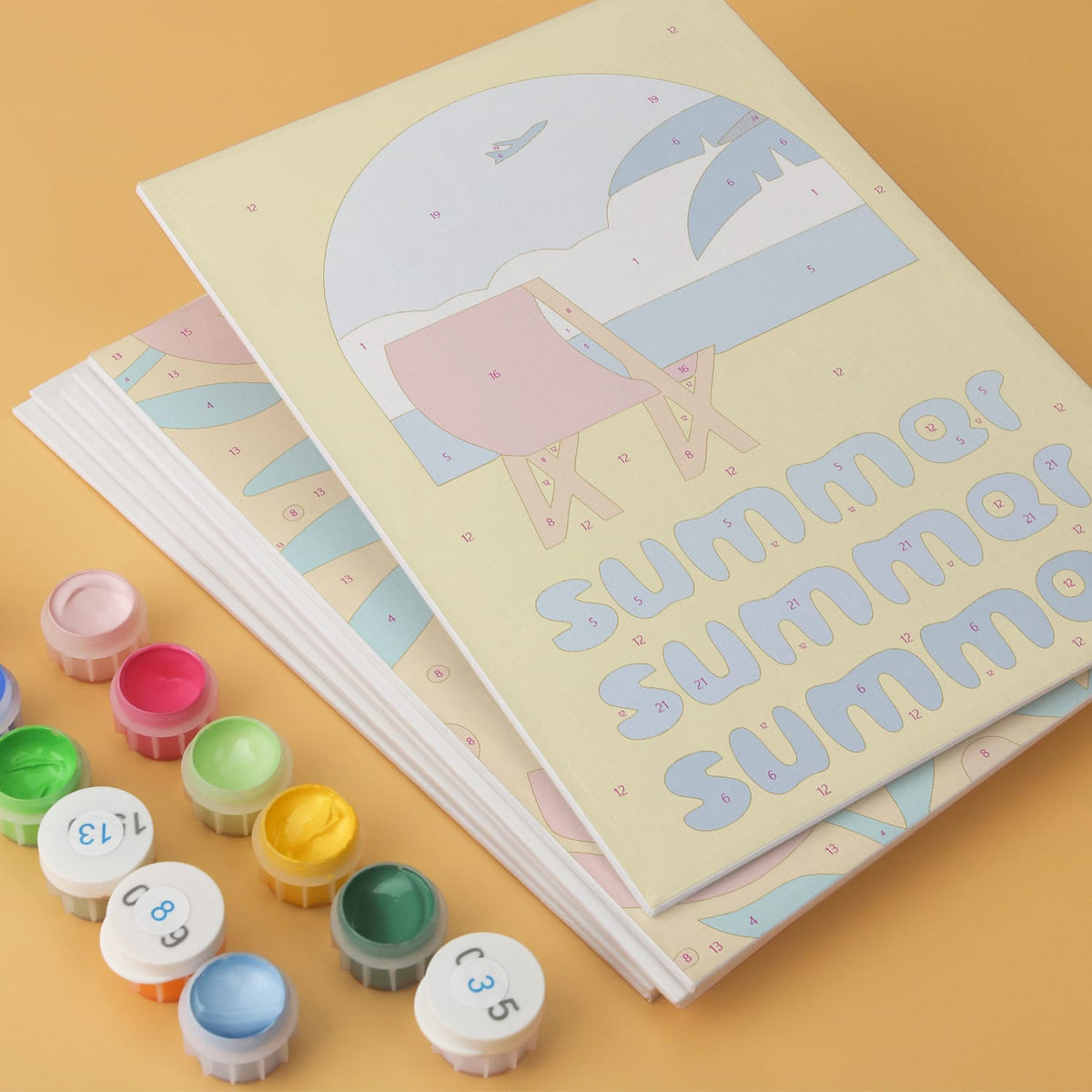 Mini Paint by Numbers Kit - Endless Summer ｜6 Canvas Panels