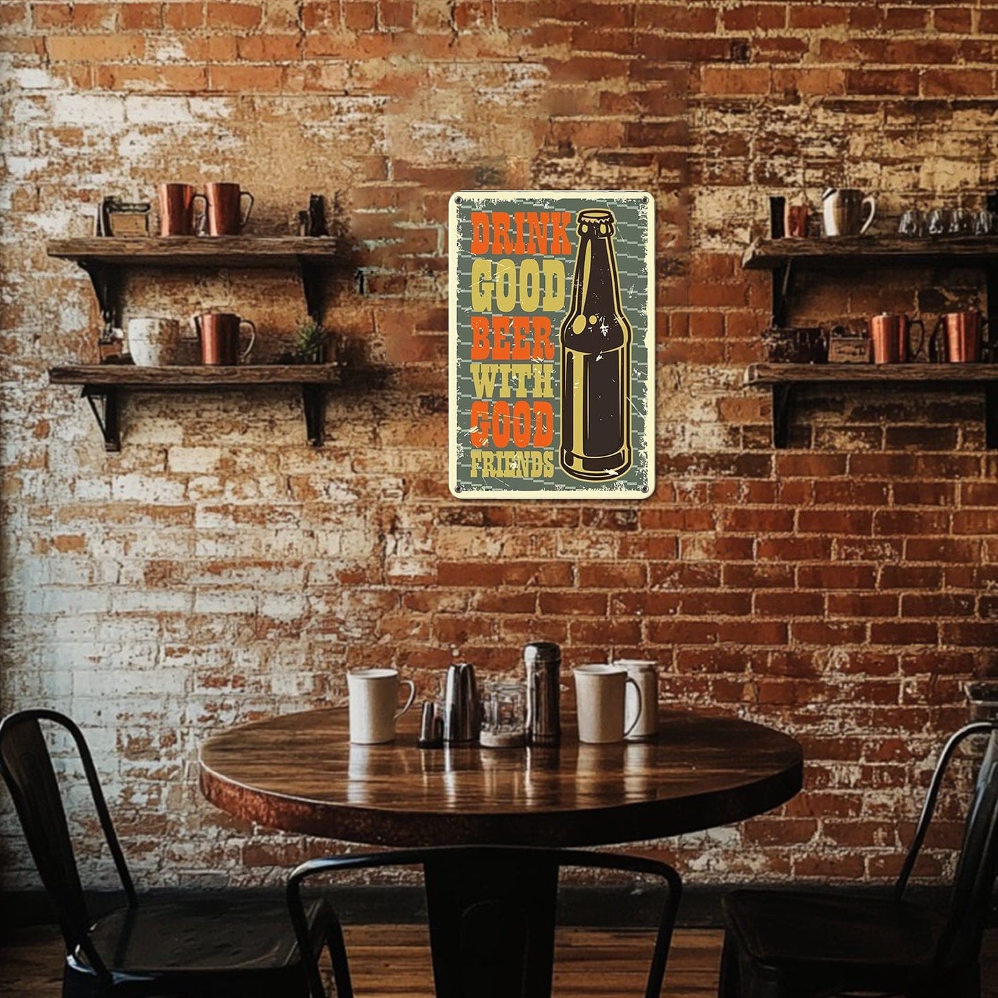 ColourMost™ Metal Bar/Posters Art Paint By Numbers- Good Beer & Great Company #11 (20x30cm /7.8"x11.8"）