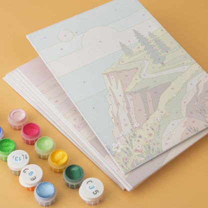 Mini Paint by Numbers Kit - Wander & Wonder ｜6 Canvas Panels