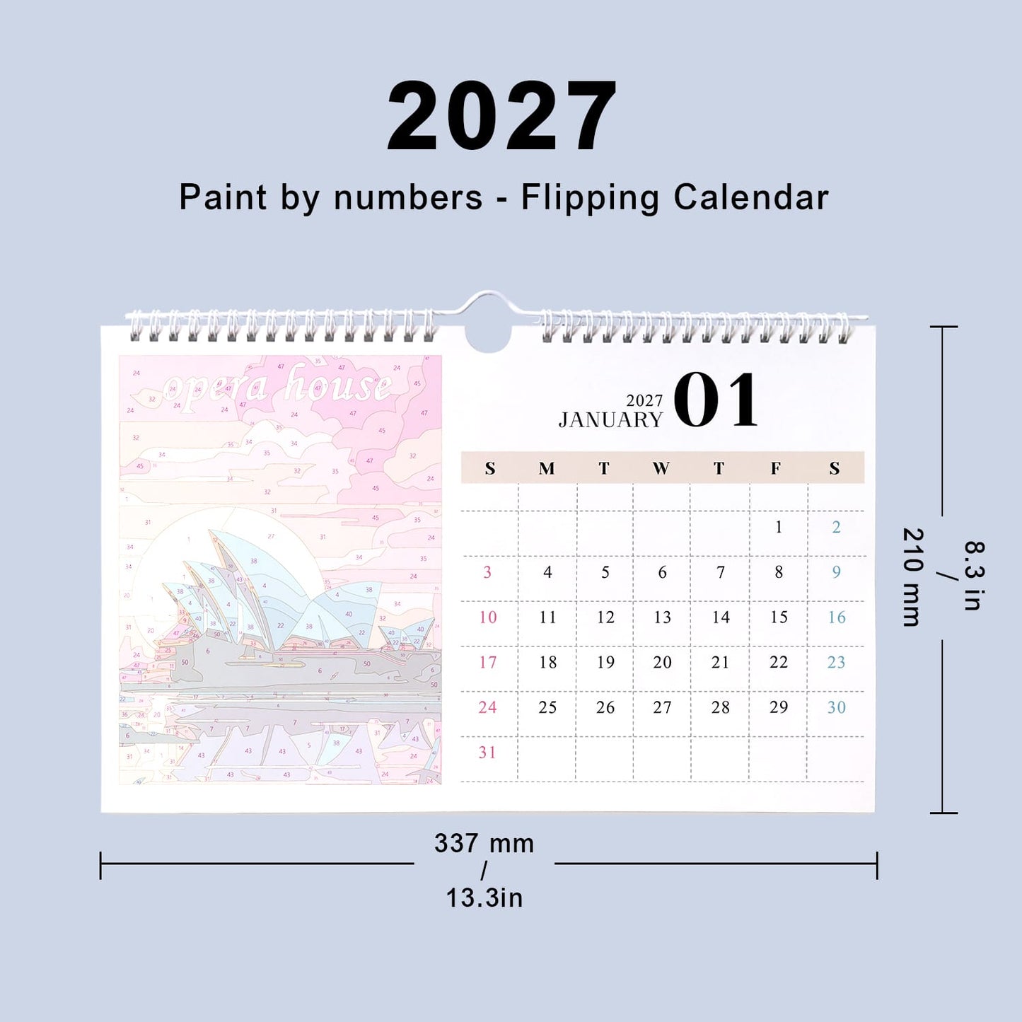 ColourMost™ 2027 Calendar Series – World Scenic Spots / Paint by Numbers(28.3cm x 21cm)