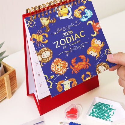 ColourMost™ 2026 Desk Calendar Series – Zodiac Spark /Diamond Painting(19cm x 13.2cm)