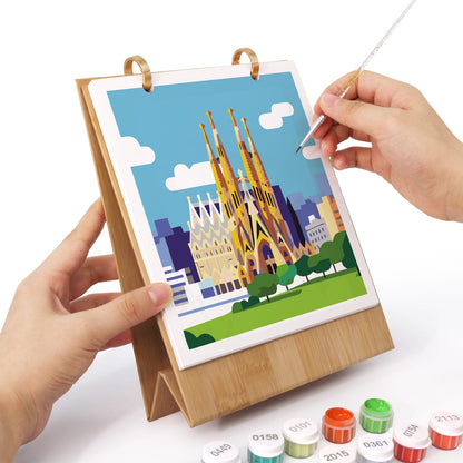 ColourMost™ 2027 Desk Calendar Series –  Wanderlust /Paint by Numbers(18.2cm x 22.5cm)