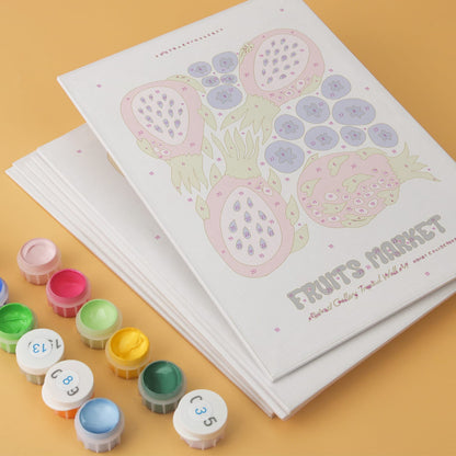 Mini Paint by Numbers Kit – Fruity Vibes | 6 Canvas Panels