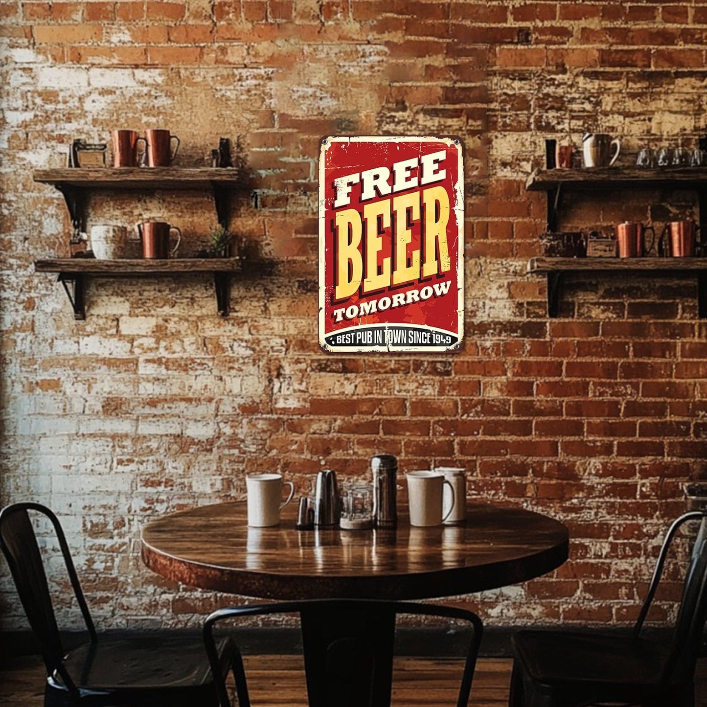 ColourMost™ Metal Bar/Posters Art Paint By Numbers- Free Beer Tomorrow #14 (20x30cm /7.8"x11.8"）