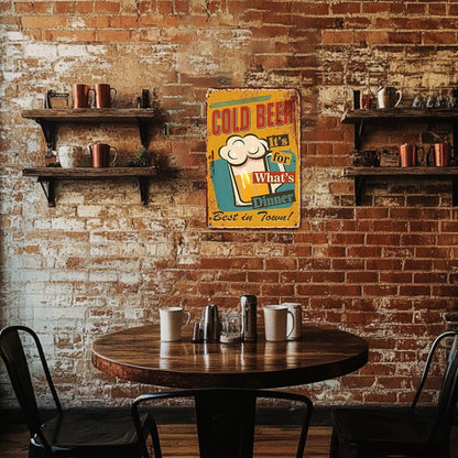 ColourMost™ Metal Bar/Posters Art Paint By Numbers- Cold Beer for Dinner #09 (20x30cm /7.8"x11.8"）