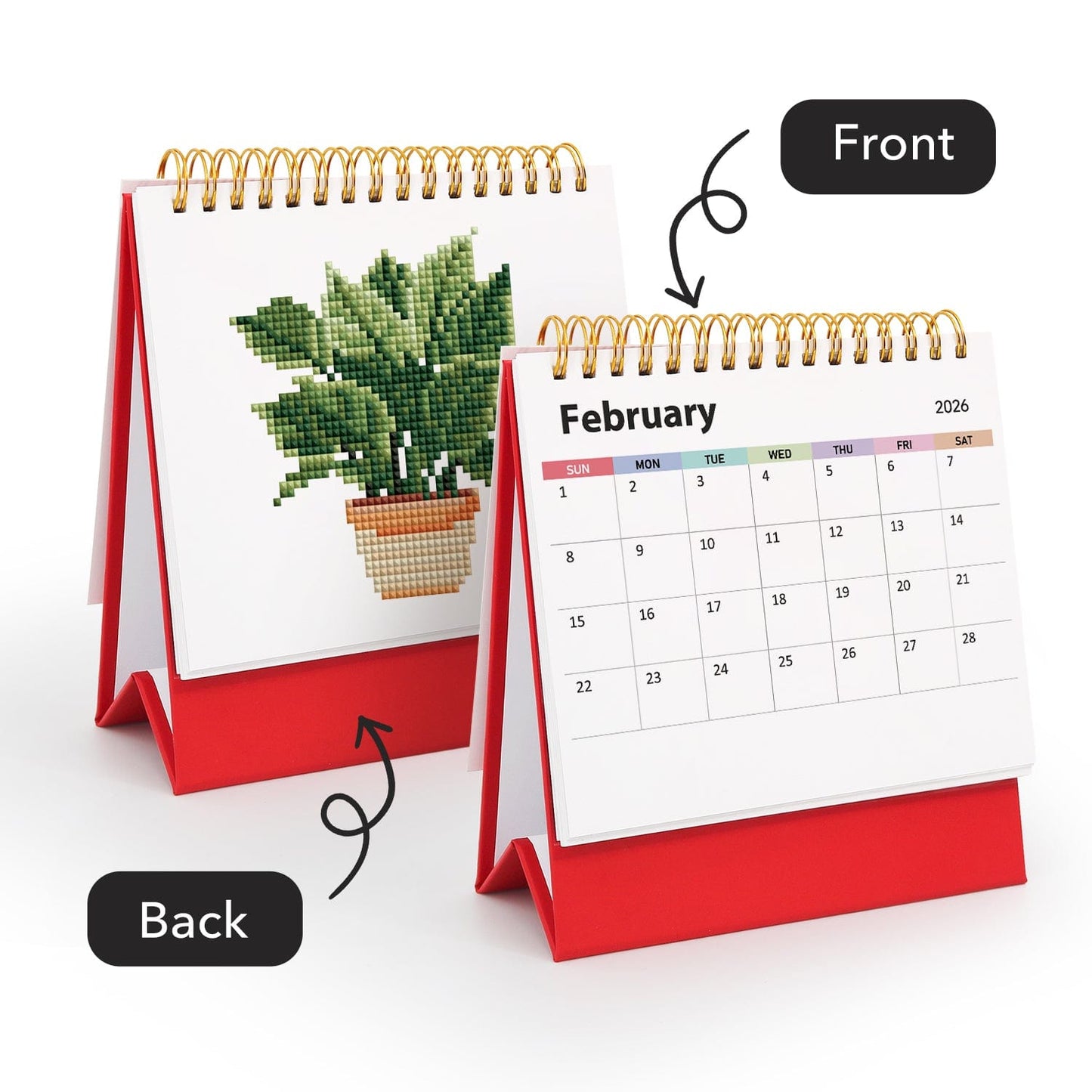 ColourMost™ 2026 Desk Calendar Series – Plants /Diamond Painting(17cm x 15cm)