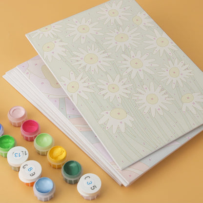 Mini Paint by Numbers Kit - Blooming Patterns ｜6 Canvas Panels
