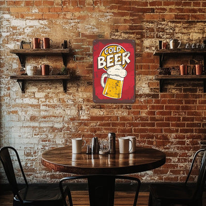 ColourMost™ Metal Bar/Posters Art Paint By Numbers- Cold Beer Classic  #06(20x30cm /7.8"x11.8"）