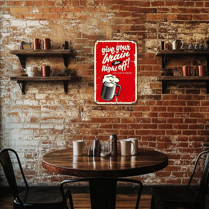 ColourMost™ Metal Bar/Posters Art Paint By Numbers- Brain Break Brew #12 (20x30cm /7.8"x11.8"）