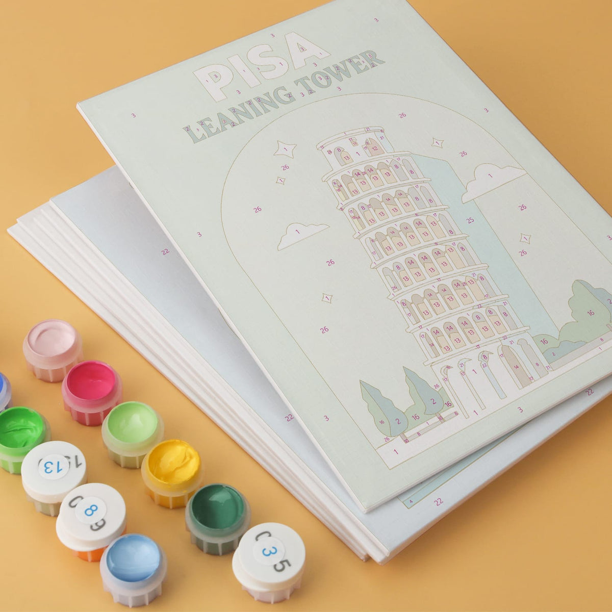 Mini Paint by Numbers Kit - Around the World ｜6 Canvas Panels