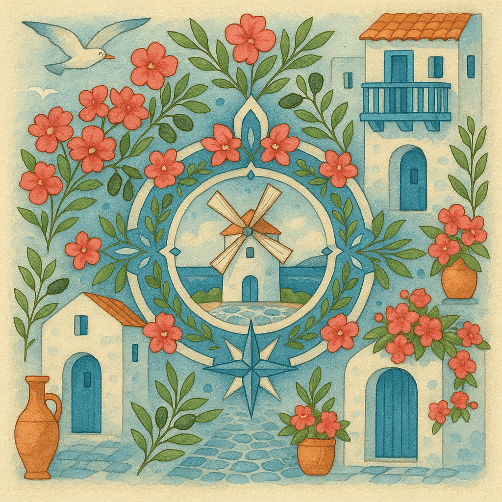 "Serenity Mandalas" Series - Santorini P251113#01 | Original Paint by Numbers