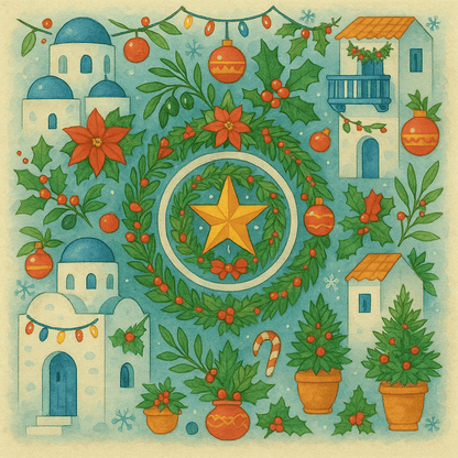 "Serenity Mandalas" Series - Santorini P251113#01 | Original Paint by Numbers