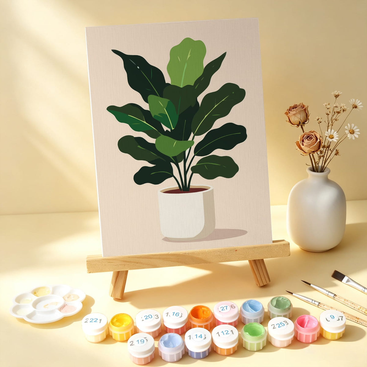 Mini Paint by Numbers Kit - Green Haven ｜6 Canvas Panels
