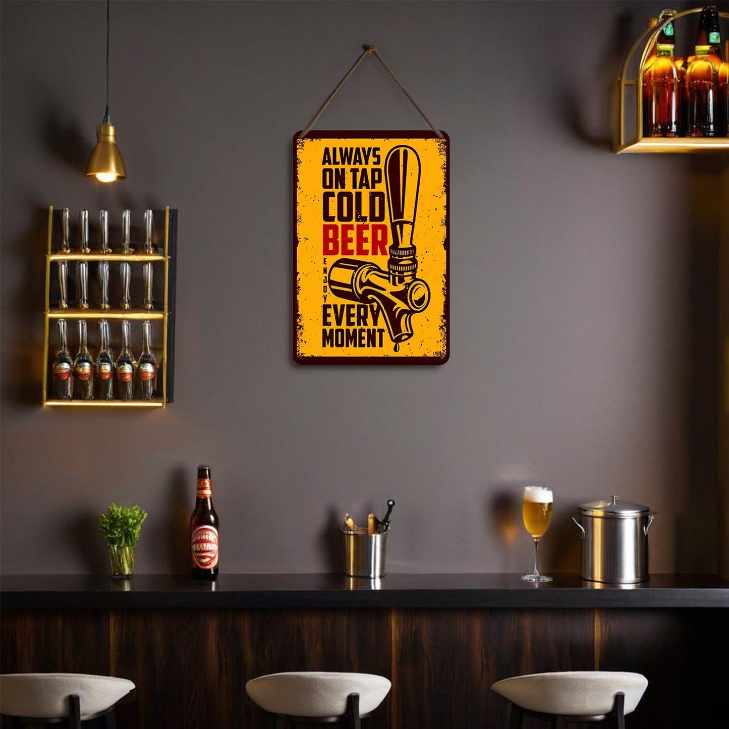 ColourMost™ Metal Bar/Posters Art Paint By Numbers- On Tap Cold Bee #04 (20x30cm /7.8"x11.8"）