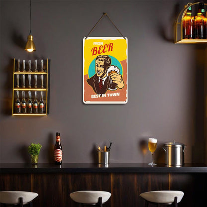 ColourMost™ Metal Bar/Posters Art Paint By Numbers- Fresh Beer, Best in Town #05 (20x30cm /7.8"x11.8"）