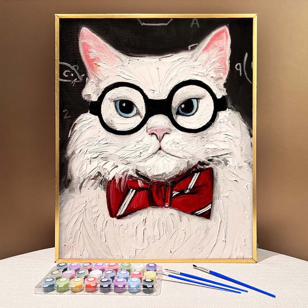 ColourMost™ DIY Painting By Numbers -The cat with the glasses (16"x20")