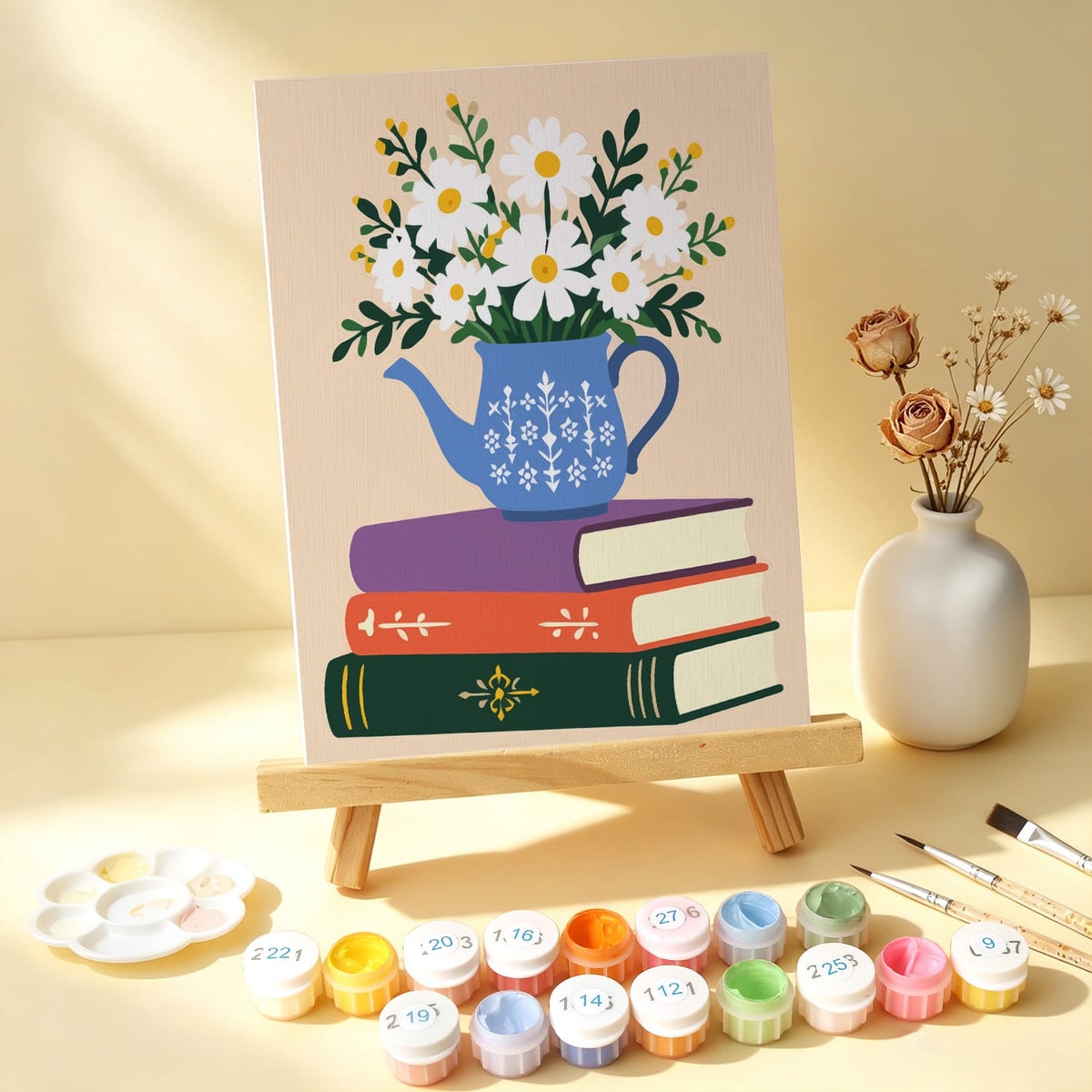Mini Paint by Numbers Kit – Bloom & Books | 6 Canvas Panels