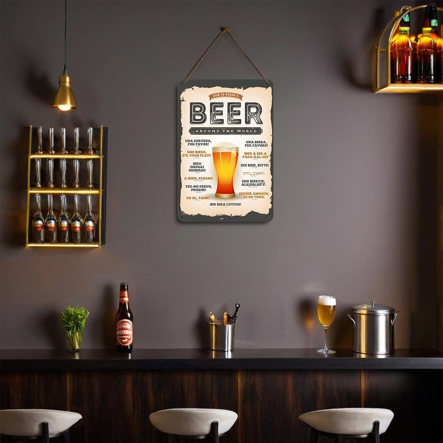 ColourMost™ Metal Bar/Posters Art Paint By Numbers- Beer Please! #01（20x30cm /7.8"x11.8"）