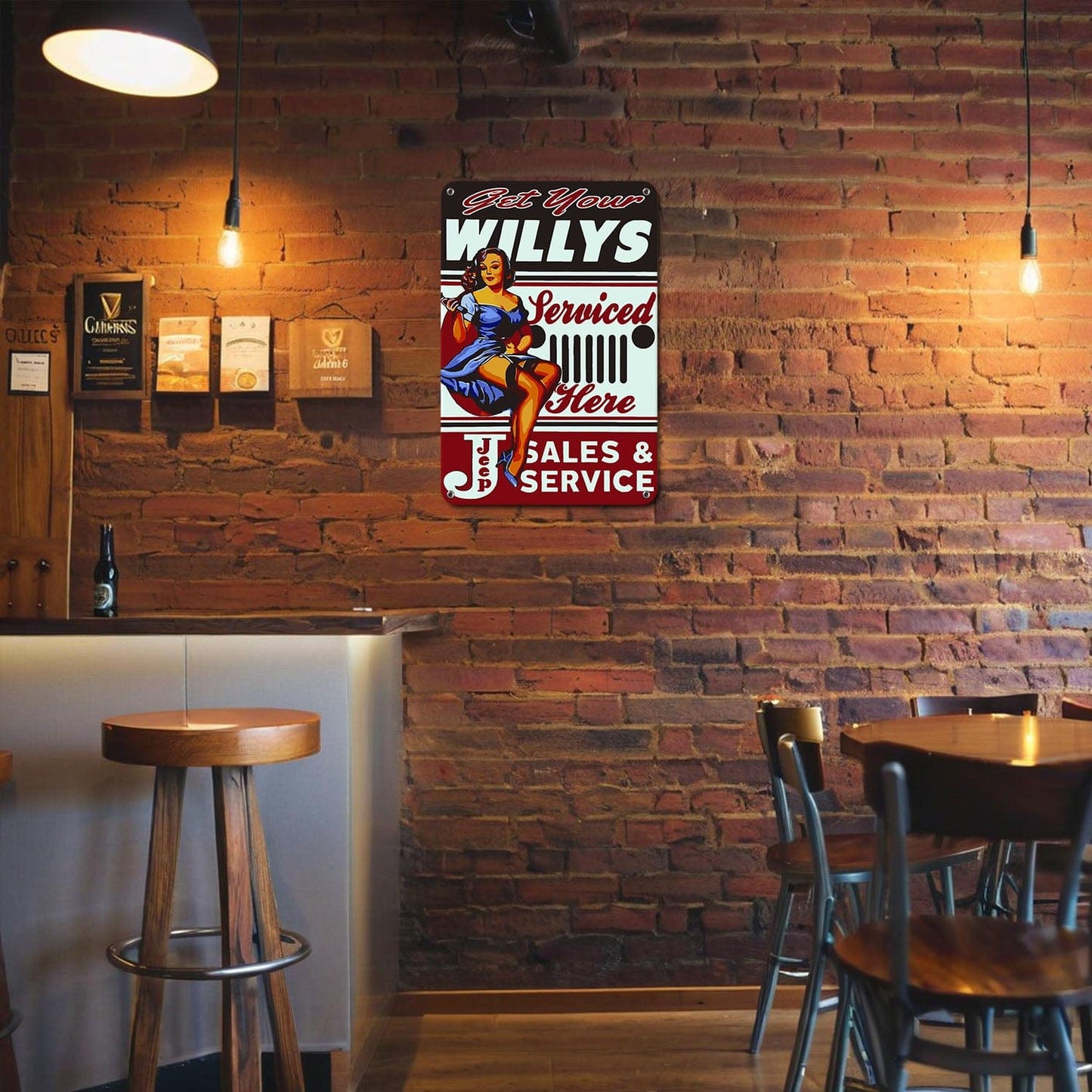 ColourMost™ Metal Bar/Posters Art Paint By Numbers- Get Your Willys Serviced #21 (20x30cm /7.8"x11.8"）