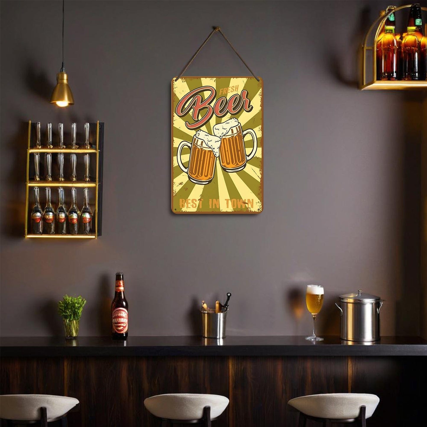 ColourMost™ Metal Bar/Posters Art Paint By Numbers- Cheers to Fresh Beer #10 (20x30cm /7.8"x11.8"）