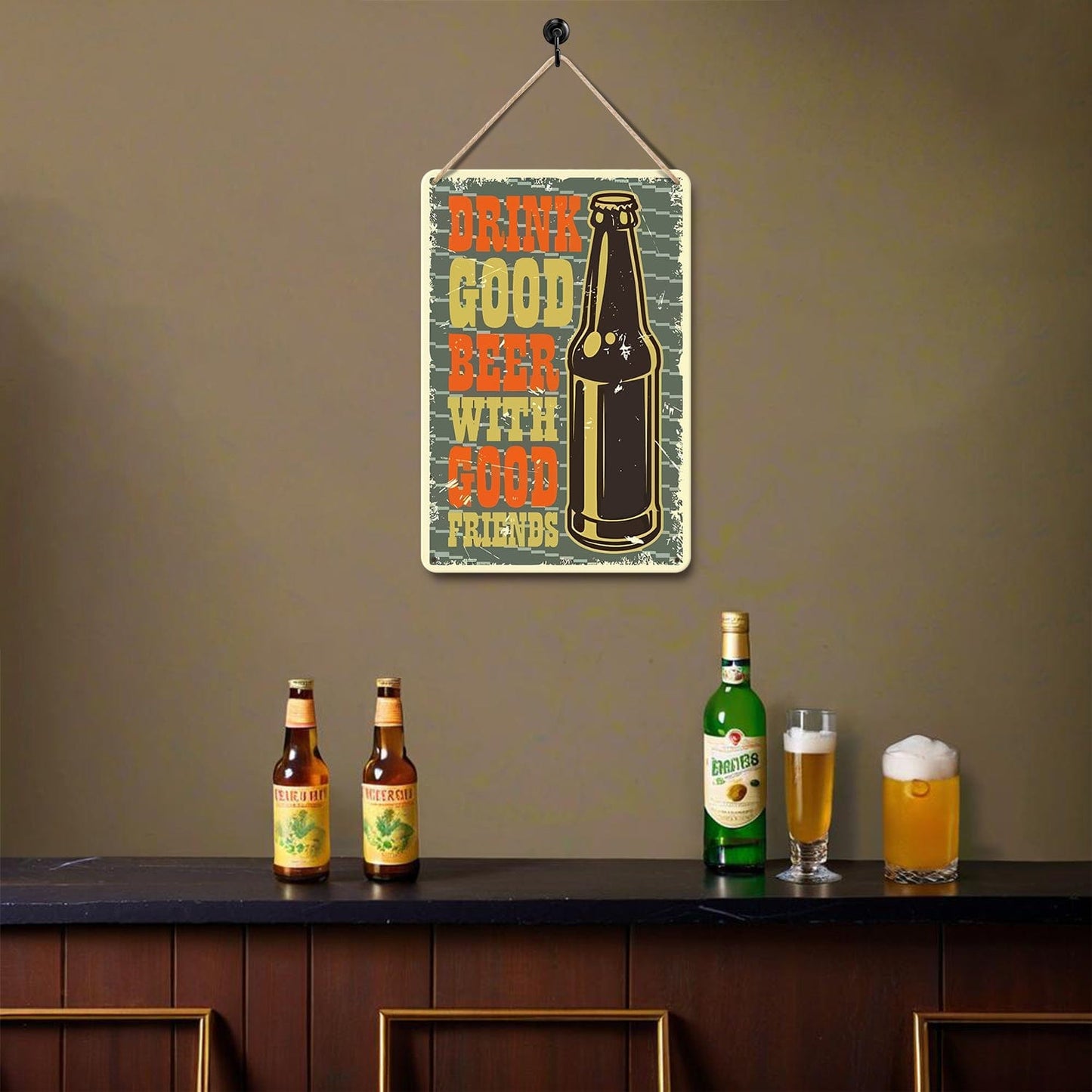 ColourMost™ Metal Bar/Posters Art Paint By Numbers- Good Beer & Great Company #11 (20x30cm /7.8"x11.8"）