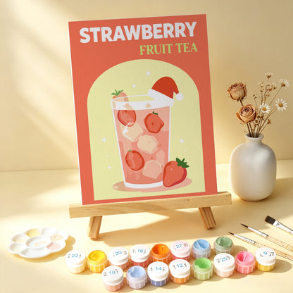 Mini Paint by Numbers Kit - Fruity Sips ｜6 Canvas Panels
