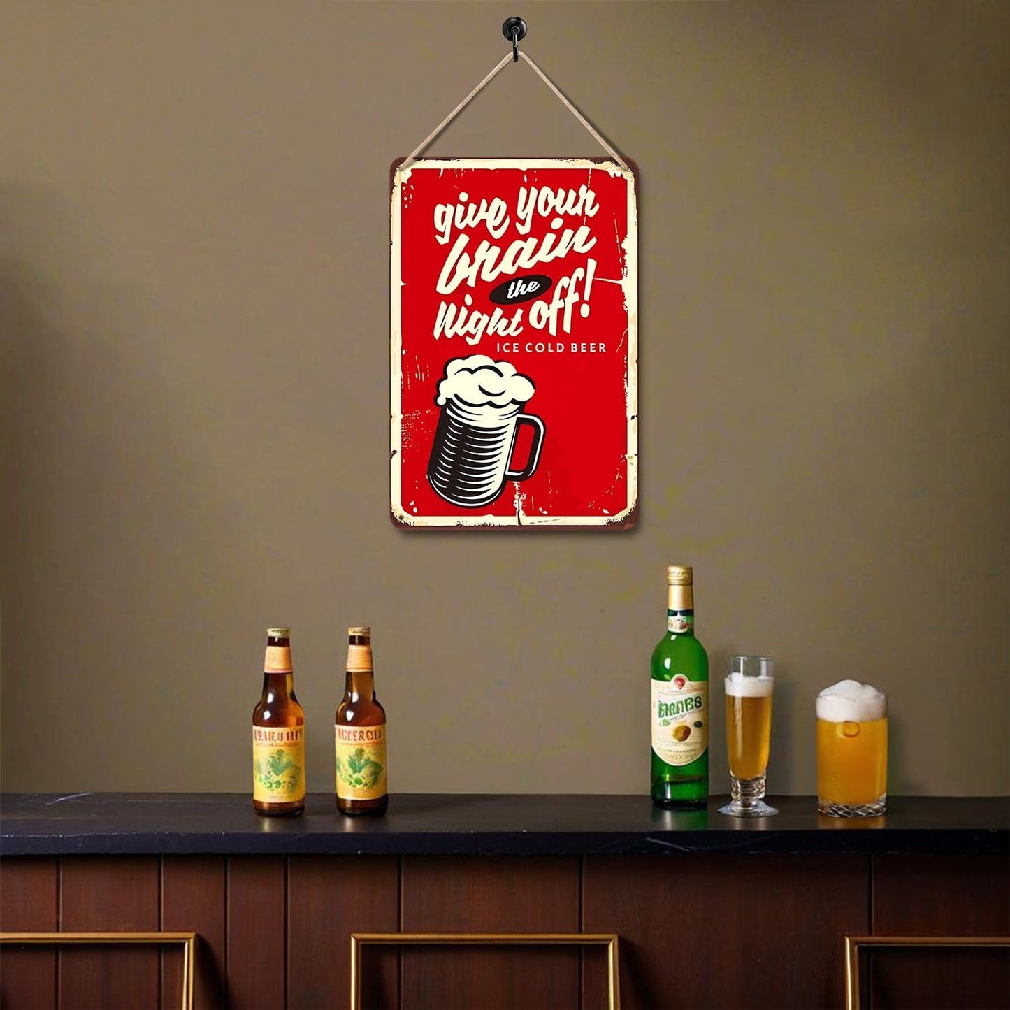 ColourMost™ Metal Bar/Posters Art Paint By Numbers- Brain Break Brew #12 (20x30cm /7.8"x11.8"）