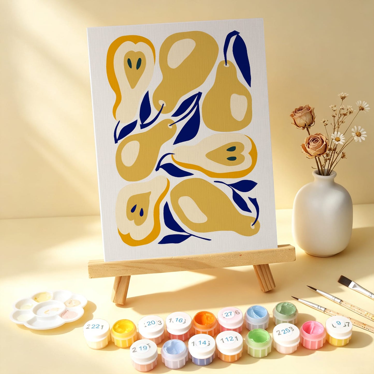 Mini Paint by Numbers Kit – Fruity Vibes | 6 Canvas Panels