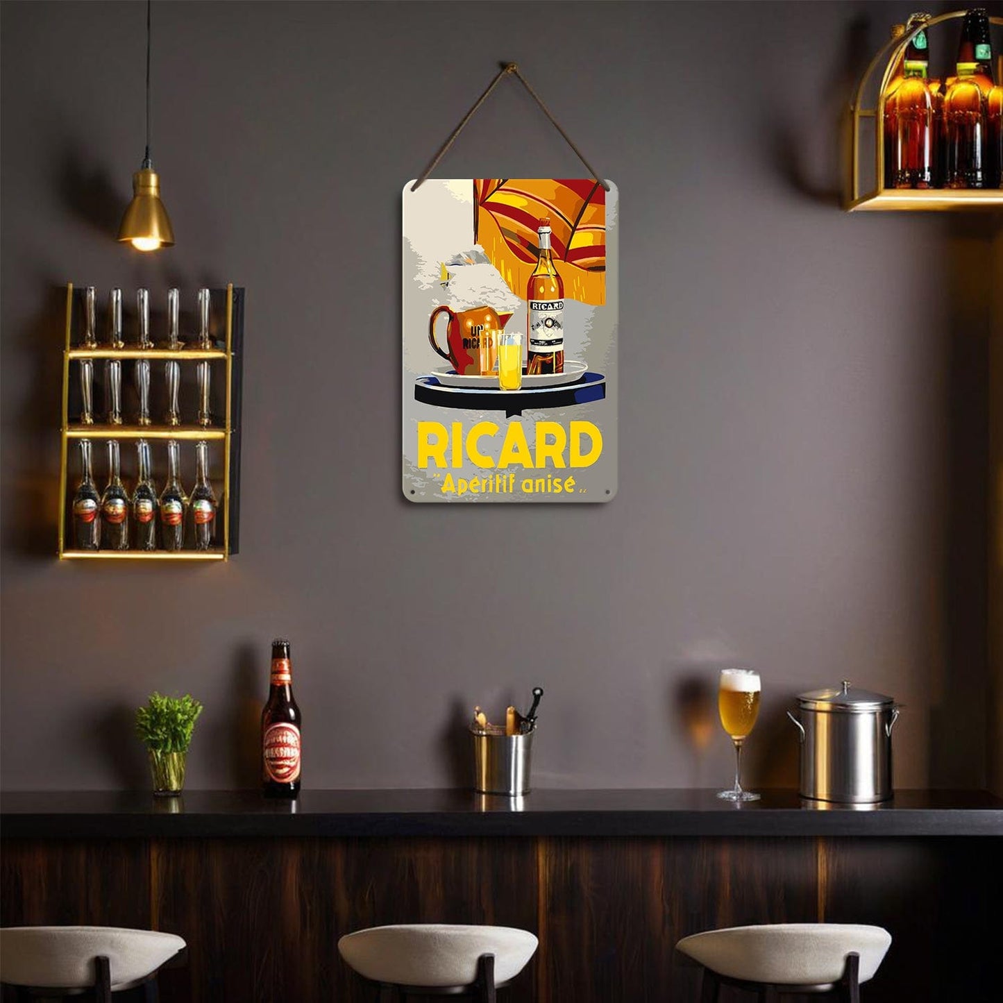 ColourMost™ Metal Bar/Posters Art Paint By Numbers- Ricard Apéritif Anisé #17 (20x30cm /7.8"x11.8"）