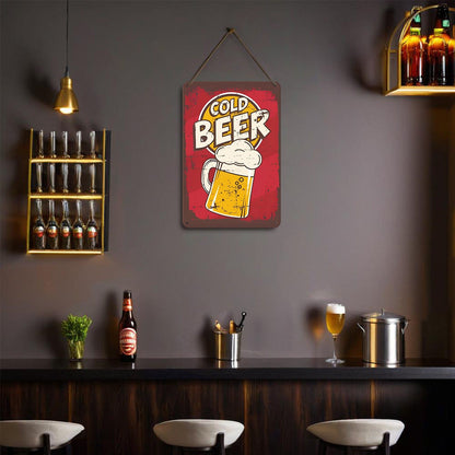 ColourMost™ Metal Bar/Posters Art Paint By Numbers- Cold Beer Classic  #06(20x30cm /7.8"x11.8"）