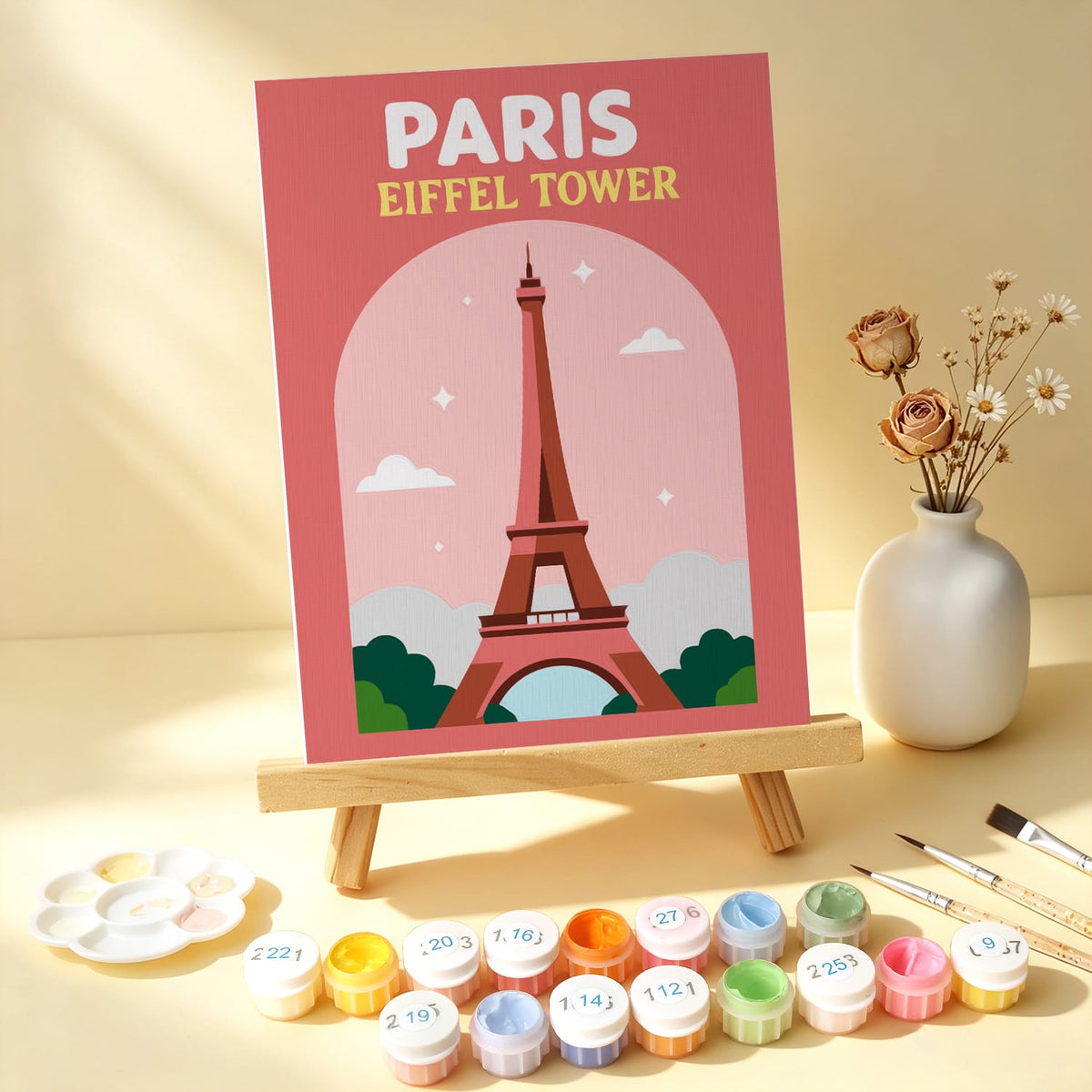 Mini Paint by Numbers Kit - Around the World ｜6 Canvas Panels