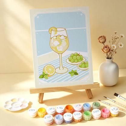 Mini Paint by Numbers Kit - Sip & Chill ｜6 Canvas Panels