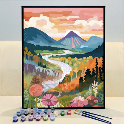 "Colorful Yellowstone" Series by ColourMost™ #14 - 'Bliss' | Original Paint by Numbers (16"x20" / 40x50cm) | Also ship to UK, CA, AU, and NZ