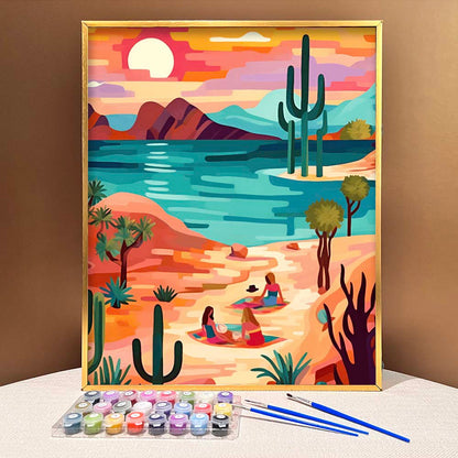 "Vivid Deserts" Series by ColourMost™ #14 - 'Fantasy Oasis' | Original Paint by Numbers