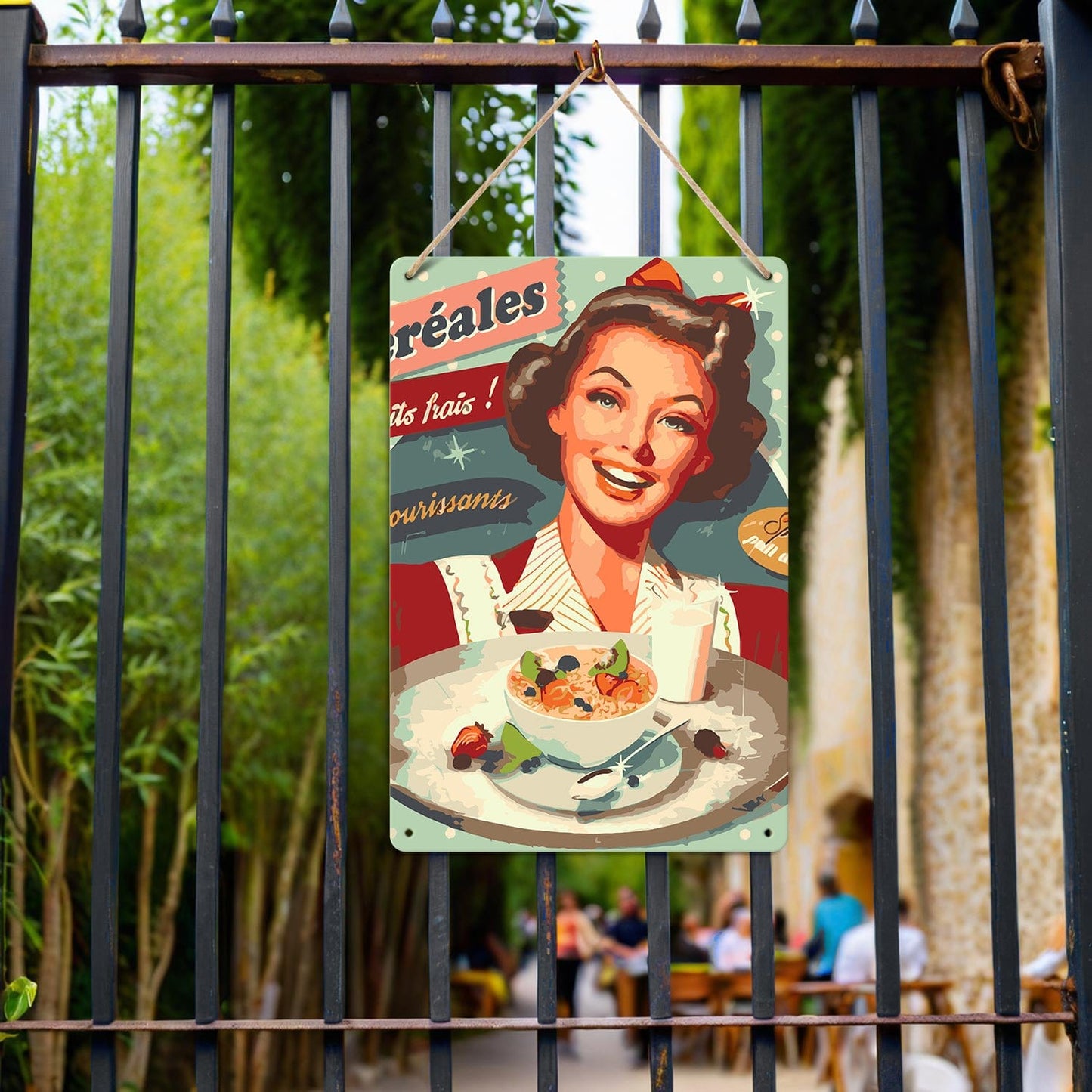 ColourMost™ Metal Bar/Posters Art Paint By Numbers- Vintage Breakfast Lady #18 (20x30cm /7.8"x11.8"）