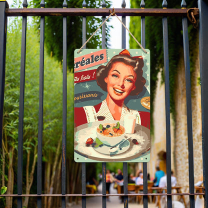ColourMost™ Metal Bar/Posters Art Paint By Numbers- Vintage Breakfast Lady #18 (20x30cm /7.8"x11.8"）