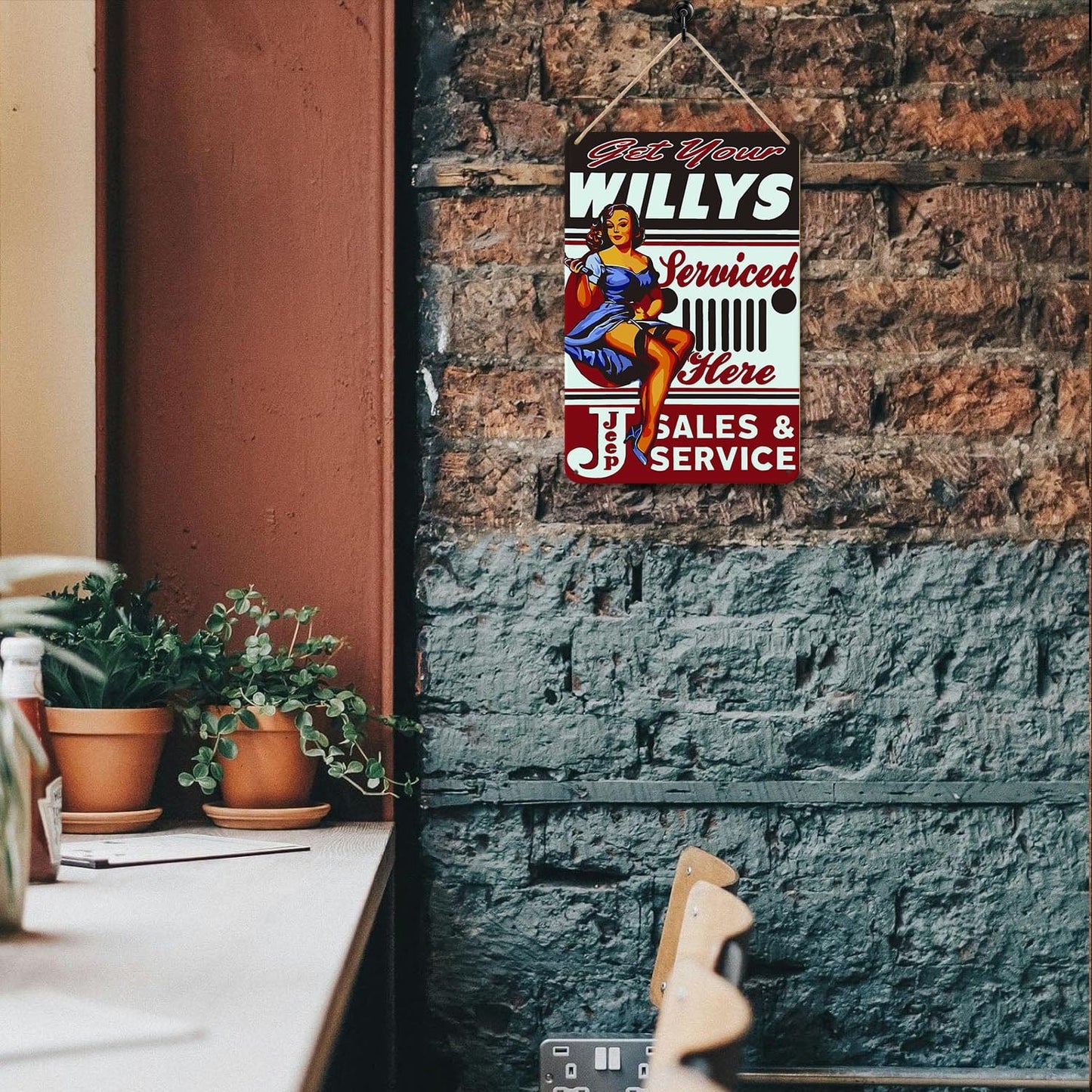 ColourMost™ Metal Bar/Posters Art Paint By Numbers- Get Your Willys Serviced #21 (20x30cm /7.8"x11.8"）