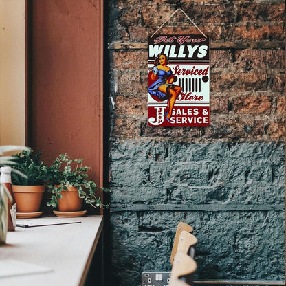 ColourMost™ Metal Bar/Posters Art Paint By Numbers- Get Your Willys Serviced #21 (20x30cm /7.8"x11.8"）