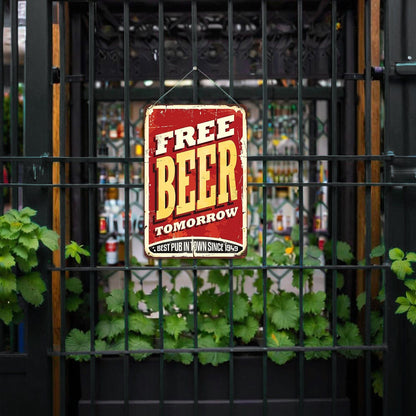 ColourMost™ Metal Bar/Posters Art Paint By Numbers- Free Beer Tomorrow #14 (20x30cm /7.8"x11.8"）