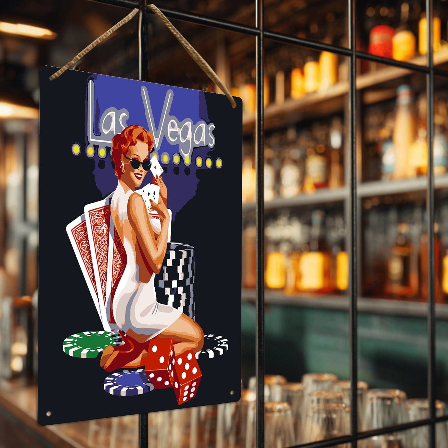 ColourMost™ Metal Bar/Posters Art Paint By Numbers- Viva Las Vegas #26 (20x30cm /7.8"x11.8"）