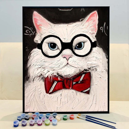 ColourMost™ DIY Painting By Numbers -The cat with the glasses (16"x20")