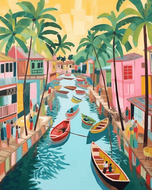 Tropical Drift ｜ Original Paint by Numbers (16"x20" / 40x50cm)