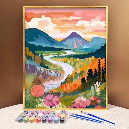 "Colorful Yellowstone" Series by ColourMost™ #14 - 'Bliss' | Original Paint by Numbers (16"x20" / 40x50cm) | Also ship to UK, CA, AU, and NZ