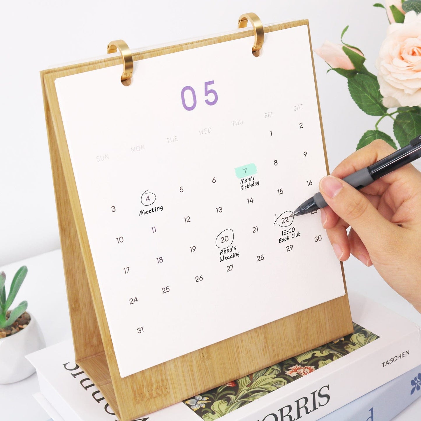ColourMost™ 2026 Desk Calendar Series –  Flowers /Paint by Numbers(18.2cm x 22.5cm)